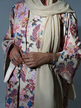 Middle Eastern Loose Abaya Muslim Full Sleeve Printed Floral