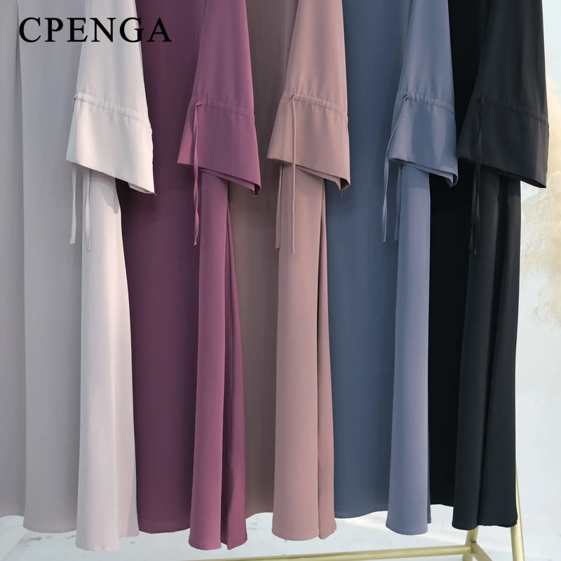 2025 Ramadan Arabic Muslim Woman Modest Dress Elegant Dubai Plain Abaya Islamic Church Clothing Fashion Loose Turkey Solid Robe