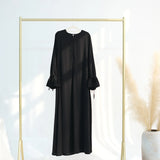 2025 Ramadan Arabic Muslim Woman Modest Dress Elegant Dubai Plain Abaya Islamic Church Clothing Fashion Loose Turkey Solid Robe