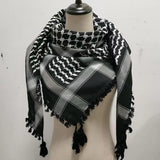 Y3NE Fringed Arab Scarf Shemagh Head Wrap Arabian Desert Headscarf Ethnic Headwear