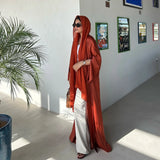 Eid Muslim Abaya for Women Cardigan Robe Jalabiya
