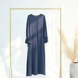 2025 Ramadan Arabic Muslim Woman Modest Dress Elegant Dubai Plain Abaya Islamic Church Clothing Fashion Loose Turkey Solid Robe