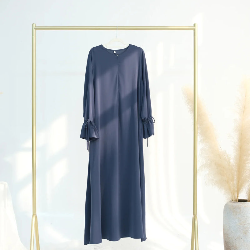 2025 Ramadan Arabic Muslim Woman Modest Dress Elegant Dubai Plain Abaya Islamic Church Clothing Fashion Loose Turkey Solid Robe