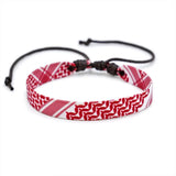 Arabic Scarf Style Woven Bracelet For Women Men Handmade Ethnic Wave Dot Colored Wrap Bracelets Couple Fashion Summer Jewelry