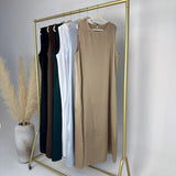 Fashion Silky Inside dress Muslim Dresses Sleeveless