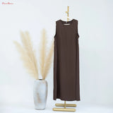 Fashion Silky Inside dress Muslim Dresses Sleeveless