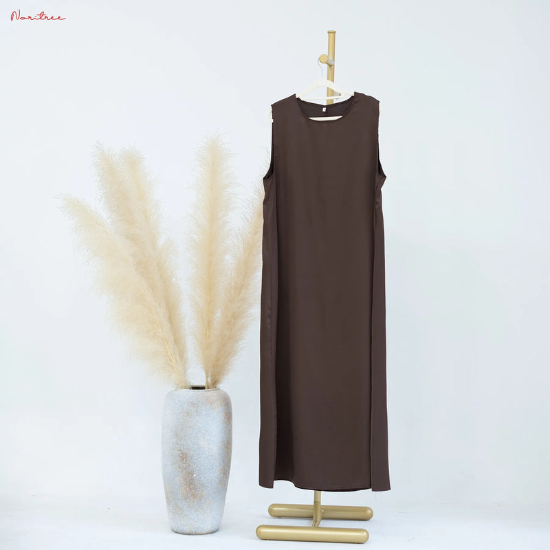 Fashion Silky Inside dress Muslim Dresses Sleeveless