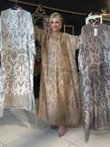 Ramadan Eid Muslim Women Print Dress Jalabiya Arabic