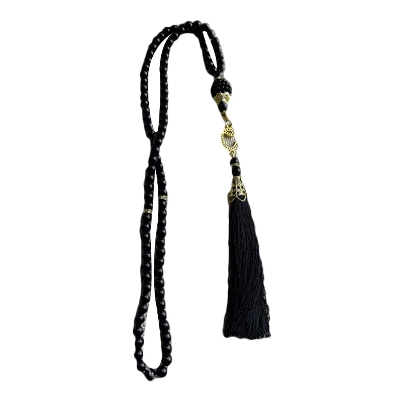 6MM Tasbih Muslim Prayer Beads Islamic 99 Beads Pearls Charm Bracelet K3ND