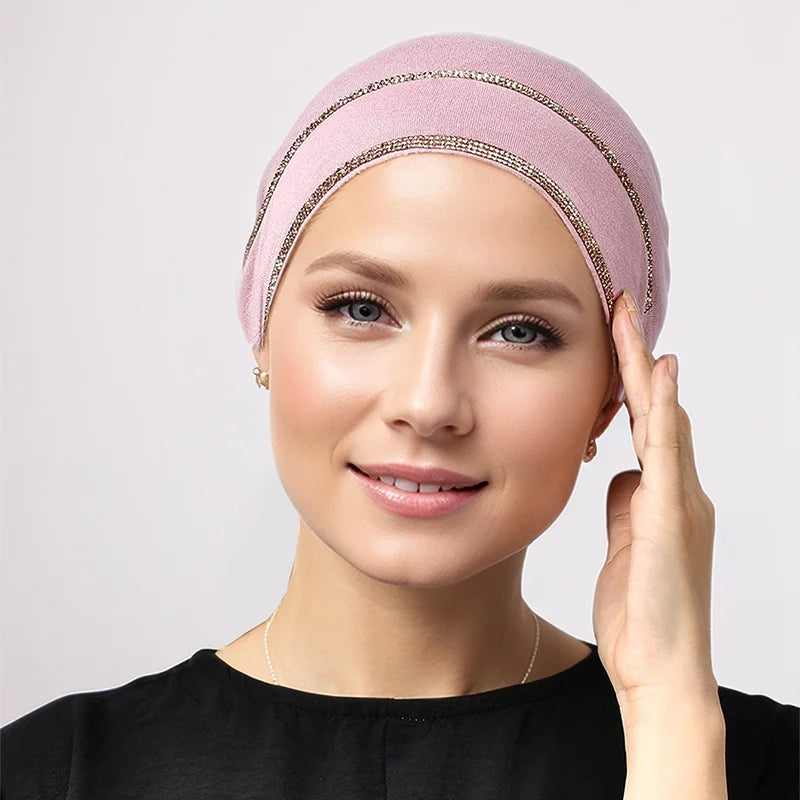 Double Row Rhinestone Hijabs