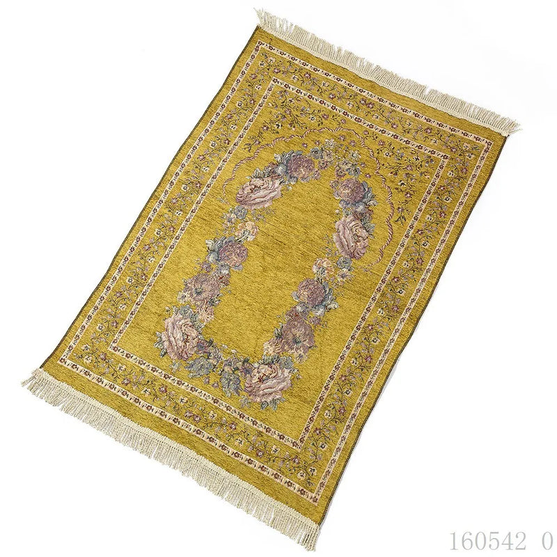 Muslim Worship Mat Prayer Rugs Chenille Cotton Islamic