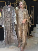 Ramadan Eid Muslim Women Print Dress Jalabiya Arabic