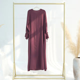 2025 Ramadan Arabic Muslim Woman Modest Dress Elegant Dubai Plain Abaya Islamic Church Clothing Fashion Loose Turkey Solid Robe