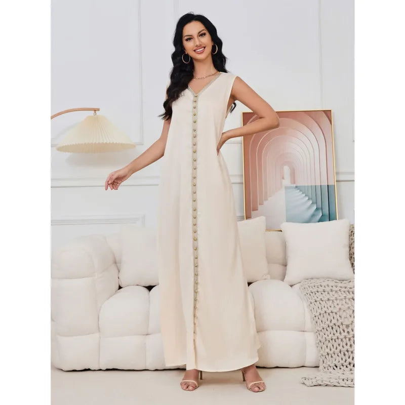 Arabic Lace V Neck Heavy Beaded Women Evening Dress Muslim A-line Delicate Birthday Prom Elegant 2-pieces Customized Dubai Robe