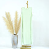 Fashion Silky Inside dress Muslim Dresses Sleeveless