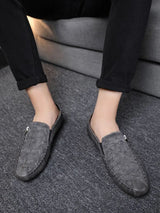 Black Round Toe Slip-on Leather Shoes for Men Classic Original Elegant Designer Legitimate 2025 Trend Sale Retro Man Casual Shoe