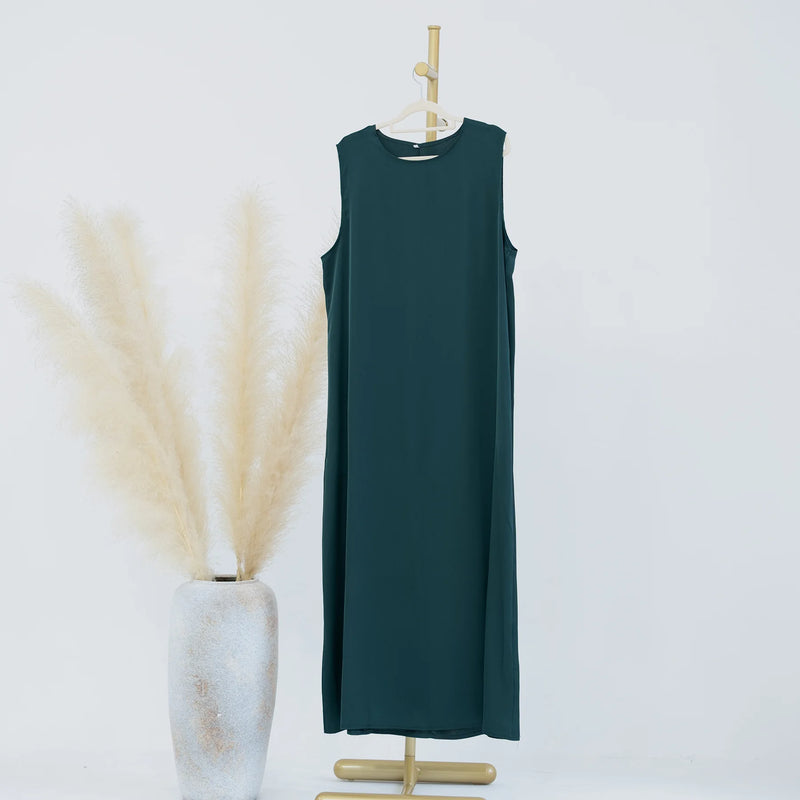 Fashion Silky Inside dress Muslim Dresses Sleeveless