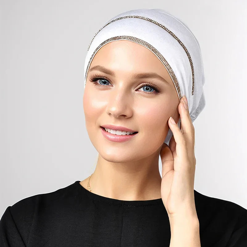 Double Row Rhinestone Hijabs