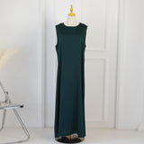 Fashion Silky Inside dress Muslim Dresses Sleeveless