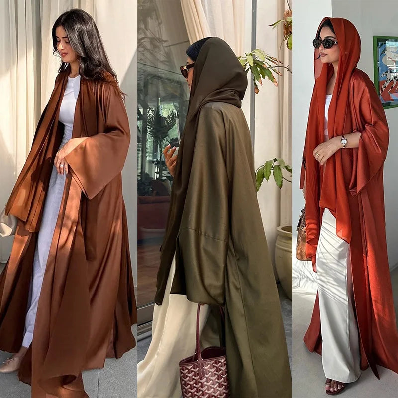 Eid Muslim Abaya for Women Cardigan Robe Jalabiya