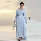 Fashion Silky Inside dress Muslim Dresses Sleeveless