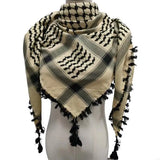Y3NE Fringed Arab Scarf Shemagh Head Wrap Arabian Desert Headscarf Ethnic Headwear