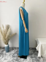 Fashion Silky Inside dress Muslim Dresses Sleeveless