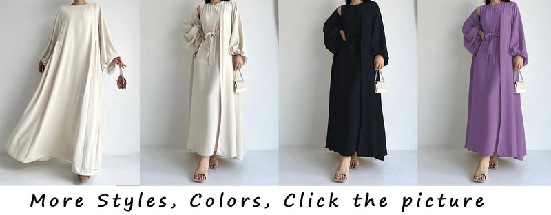 Abaya Ramadan Solid Bishop Sleeve Kebaya