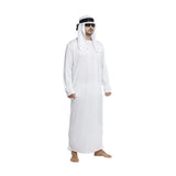 Male Outfits Arab Uae Robe For Men Long Sleeves Arab Muslim Middle East Crew Neck Dubai Thobe Long Abaya With Headband Strap
