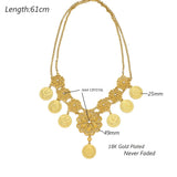 Arab Coin Big Necklace for Women Muslim Islam Middle East Wealth Symbol Wedding Long Necklaces Africa Turkish Persia Jewelry