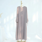 2025 Ramadan Arabic Muslim Woman Modest Dress Elegant Dubai Plain Abaya Islamic Church Clothing Fashion Loose Turkey Solid Robe
