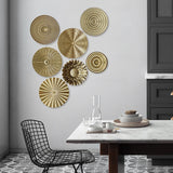 Nordic Modern Luxury Gold Round Wall Decoration Pendant Irregular Iron Disc Wall Hanging Wall Ornaments Living Room Home Decor