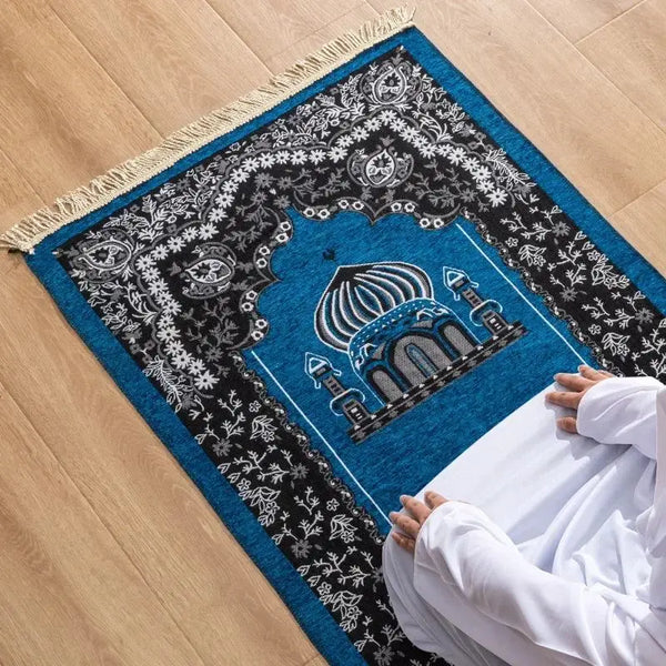 Women Men Muslim Prayer Rug Worship Kneel Printed Floor