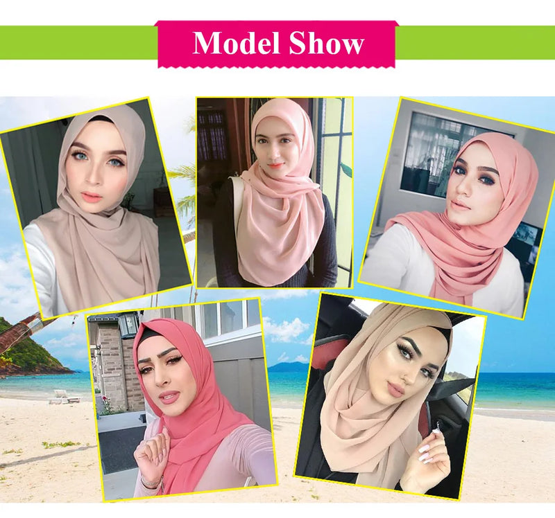 Ramadan Muslim Chiffon Hijabs