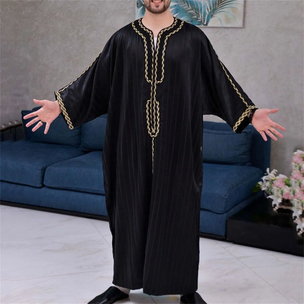 Muslim Men Clothing Galabia Islam Thobe Oman Robes Pocket