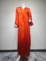 Eid Muslim Abaya for Women Cardigan Robe Jalabiya