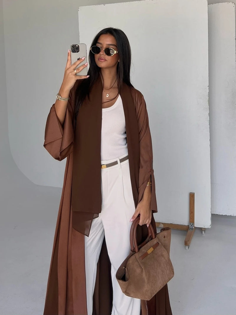 Eid Muslim Abaya for Women Cardigan Robe Jalabiya
