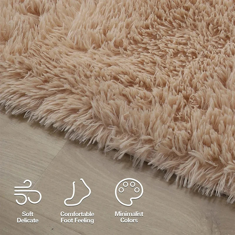 Plush Area Rug Bedroom Carpet Super Soft Foot Bedside