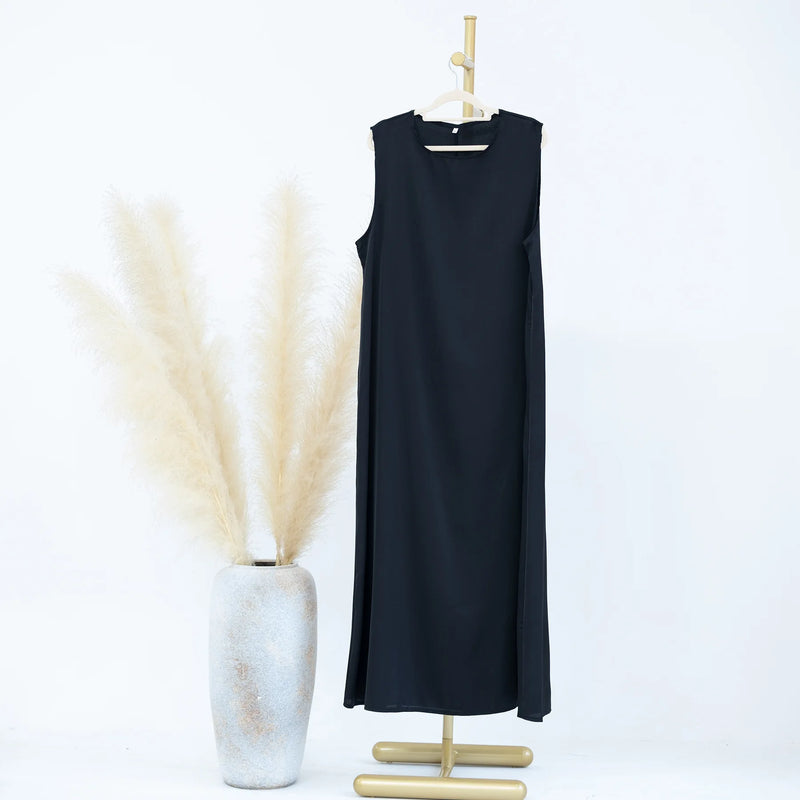 Fashion Silky Inside dress Muslim Dresses Sleeveless