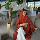 Eid Muslim Abaya for Women Cardigan Robe Jalabiya
