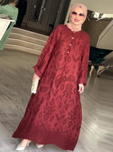 Ramadan Eid Muslim Women Print Dress Jalabiya Arabic