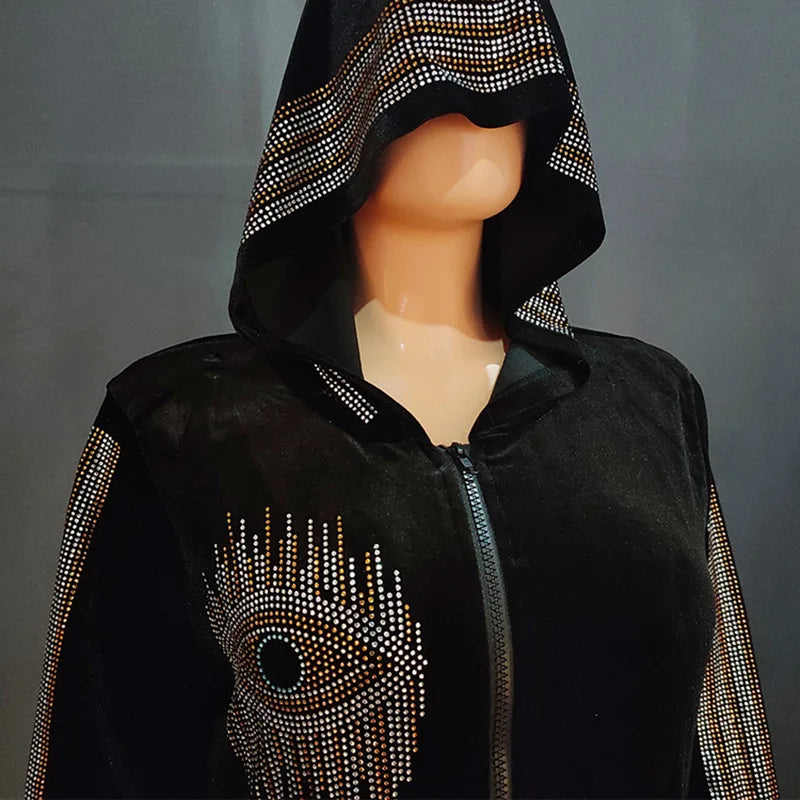 Long Sleeved Hooded Muslim Dress