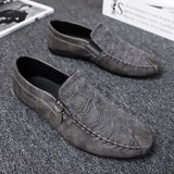 Black Round Toe Slip-on Leather Shoes for Men Classic Original Elegant Designer Legitimate 2025 Trend Sale Retro Man Casual Shoe