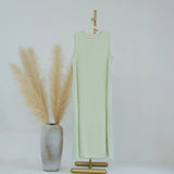 Fashion Silky Inside dress Muslim Dresses Sleeveless