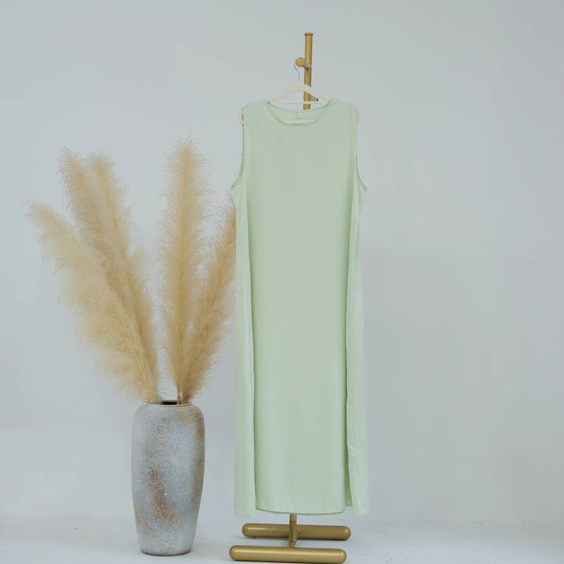 Fashion Silky Inside dress Muslim Dresses Sleeveless