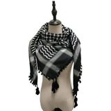 Y3NE Fringed Arab Scarf Shemagh Head Wrap Arabian Desert Headscarf Ethnic Headwear