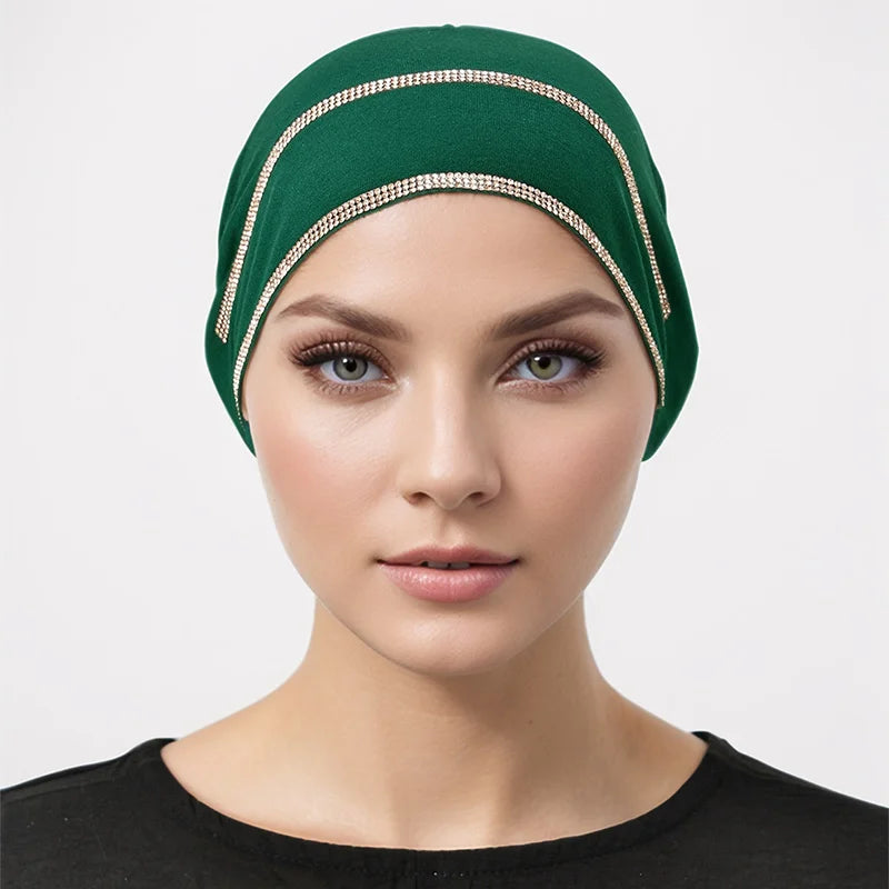Double Row Rhinestone Hijabs