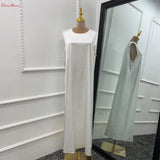 Fashion Silky Inside dress Muslim Dresses Sleeveless