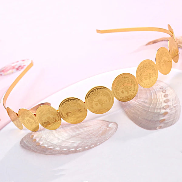 Arabic Coin Head Piece for Wedding Gold Plated Hair Clip Ethnic Diademas Para El Pelo Mujer Middle East  Fashion Metal Hairwear