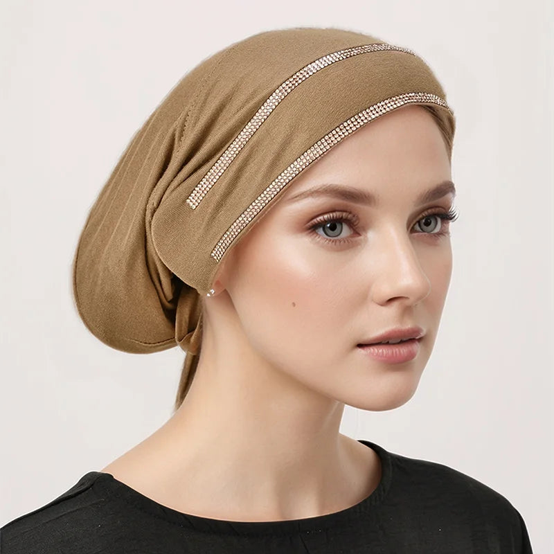 Double Row Rhinestone Hijabs